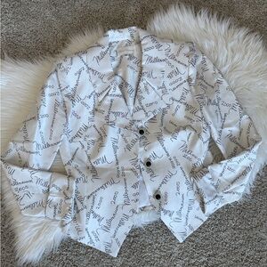 Rare Vintage 2000s Script Black and White Blazer